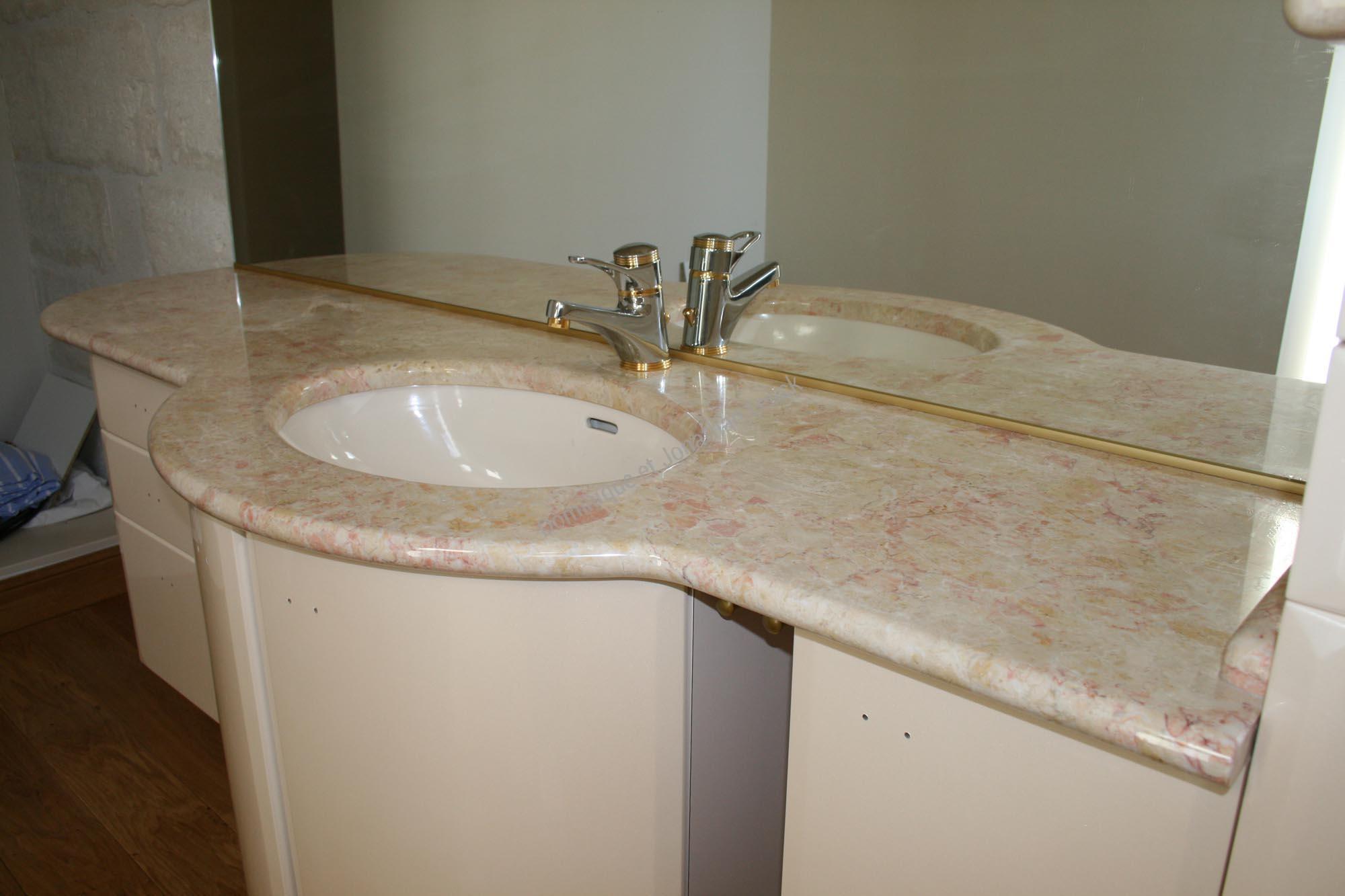 Plan vasque de salle de bains en marbre